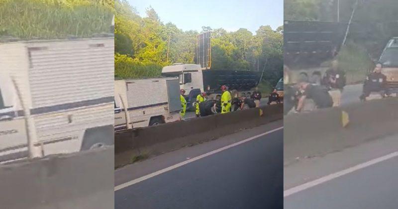Acidente na BR-101 causa trnsito intenso em Joinville 