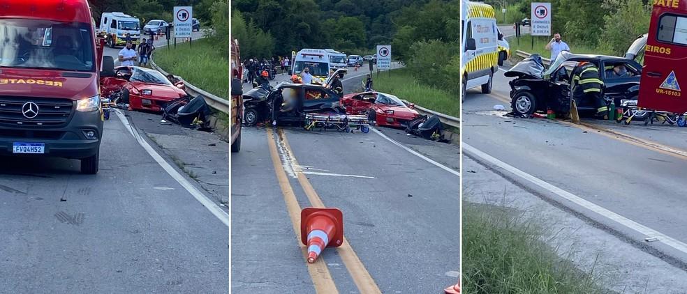 Veculos se envolvem em acidente em rodovia de Piedade SP Foto Arquivo Pessoal