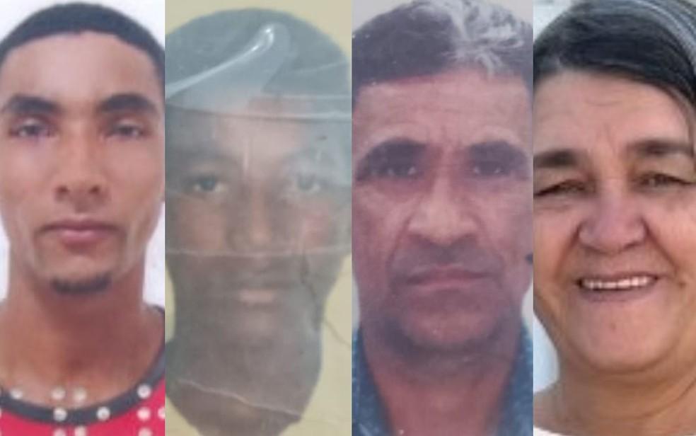 Vtimas foram identificadas como Jos Paraso dos Santos esquerda Mailon Custdio dos Santos ao centro Adevanio Fernandes dos Santos ao centro e Vera Lcia da Oliveira direita Foto ReproduoRedes Sociais