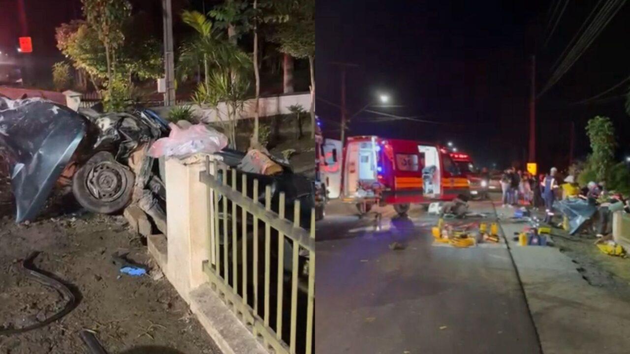 Homem morre e quatro familiares ficam feridos em grave acidente em SC