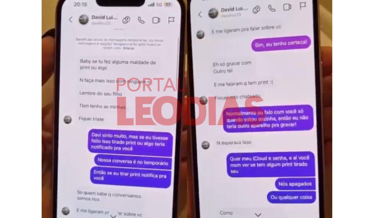 Conversa de David Luiz e Karol Cavalcante - ReproduoLo Dias