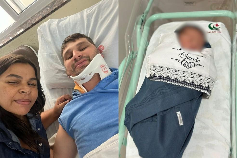 Marido de Luciana est se recuperando no hospital e Vicente recebeu alta Foto CedidaLuciana Arajo