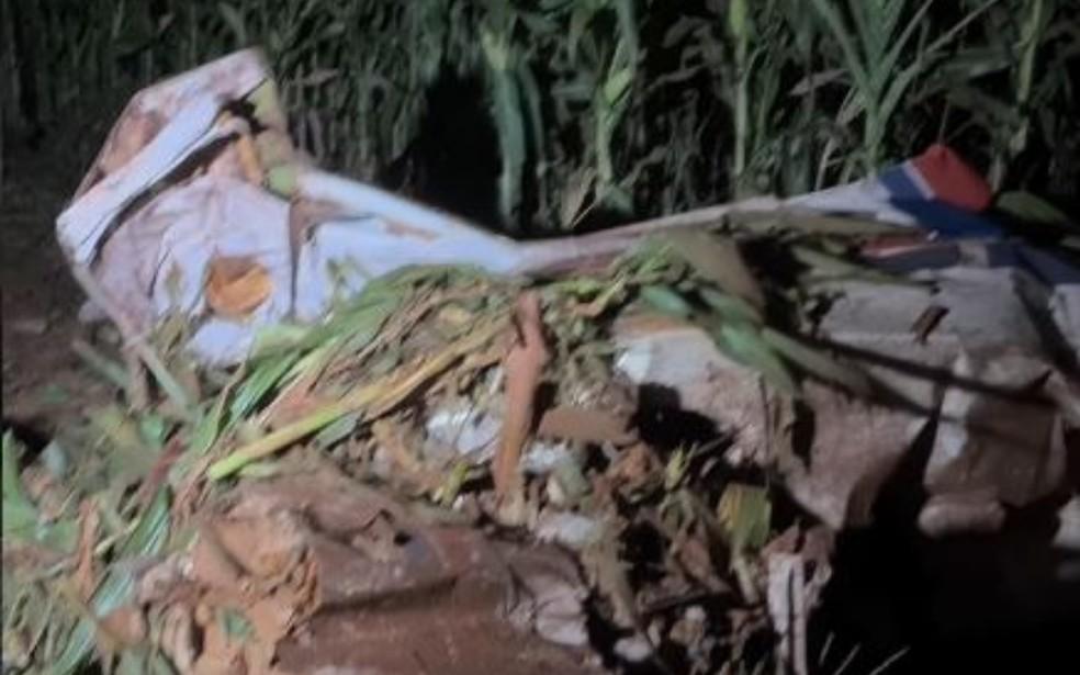 Avio de pequeno porte cai em Rio Verde Foto ReproduoTV Anhanguera